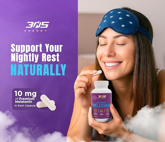 Melatonin 10mg Extra Strength – Fast Dissolve Capsules for Adults – Natural Sleep Aid & Jet Lag Support – Gluten-Free, Non-GMO, Made in USA – 120 Count