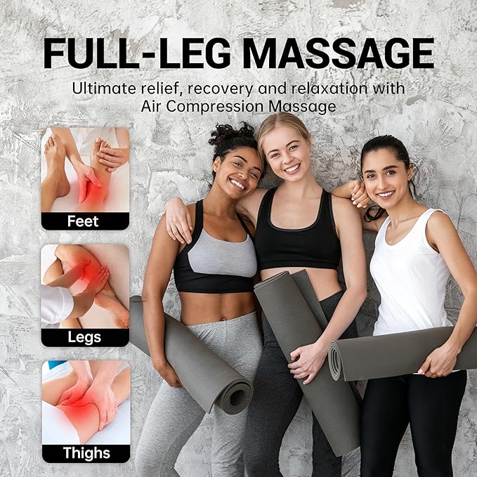 Leg Massager with Heat and Compression,Recovery Boots Sleeve to Reduce Muscle Fatigue, Swelling, Cramping,Leg Compression Massager for Circulation and Pain Relief FSA, Gifts for Women Men (Medium)