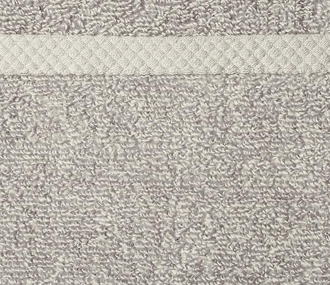 Amazon Basics Cotton Washcloths, Quick-Dry, 12" x 12", 12-Pack, Platinum