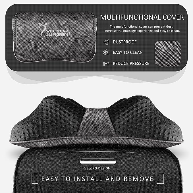 VIKTOR JURGEN Back Massager Kneading for Neck, Shoulder and Foot, Shiatsu Massage Pillow with Heat, Relaxation Gifts for Women/Men/Dad/Mom/Christmas/Mothers Day/Fathers Day/Valentine's Day