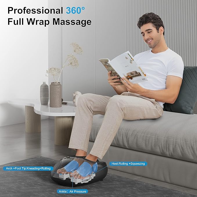 Shiatsu Foot Massager with Heat,Compression Kneading Rolling Feet Massager for Plantar Fasciitis,Neuropathy Massage for Foot Pain Relax at Home,Office, Gifts for Dad, Mom, Presents