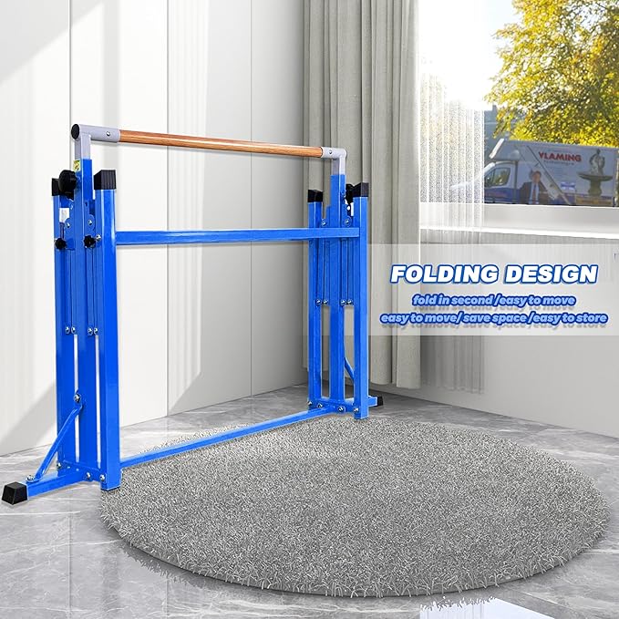Gymnastic Bar for Kid and Teenage Ages 3-25, 5 FT / 6 FT Base Length, 5 FT / 6 FT Height, Gymnastic Kip Bar Horizontal Bar for Gymnast, Gymnastic Training Equipment for Home and Club Use