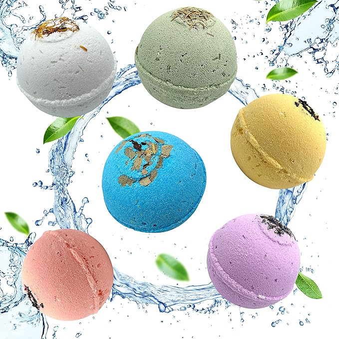 Handmade in USA Organic Bath Bombs Gift Set for Women All Natural with Epsom Salt Relaxation Dead Sea Salt Safe Bath Bombs Kit for Kids Her Mom Mother Grandma Girlfriend - Best Gifts Idea