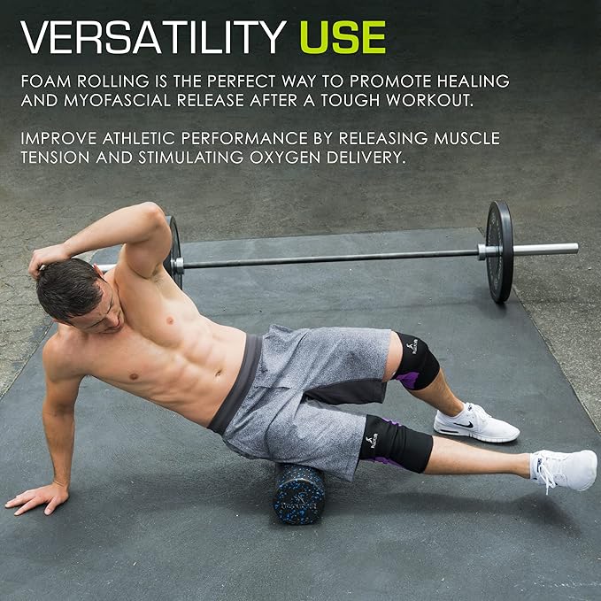 ProsourceFit High Density Foam Rollers 12 - inches Long, Firm Full Body Athletic Massage Tool for Back Stretching, Yoga, Pilates, Post Workout Muscle Recuperation