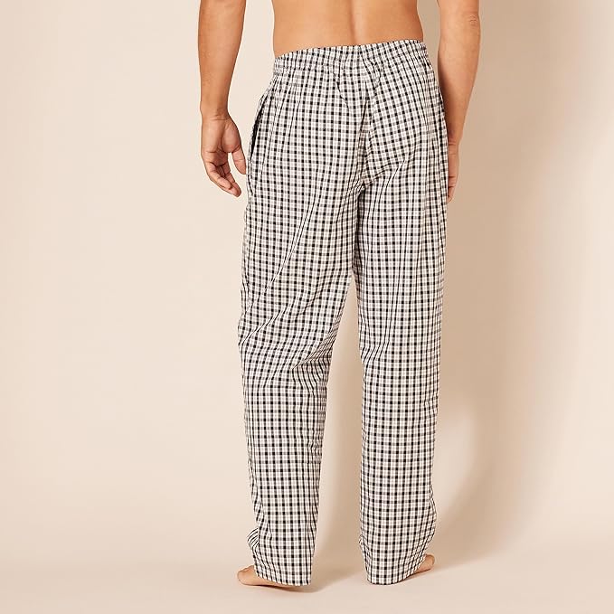 Amazon Essentials Mens Straight-Fit Woven Pajama Pant with Pockets