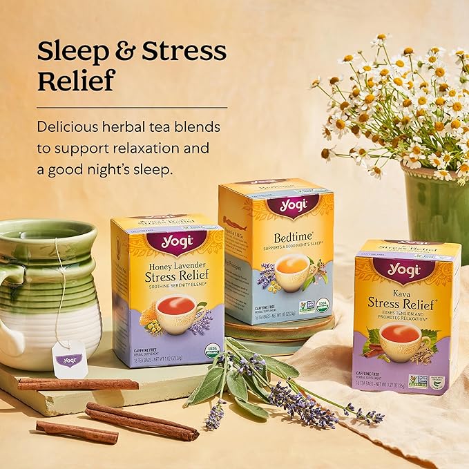 Yogi Tea Cinnamon Horchata Stress & Sleep - 16 Tea Bags per Pack (6 Packs) - Organic Sleep Tea - Supports a Restful Sleep - Includes Ashwagandha, Passionflower & Apple Cider Vinegar
