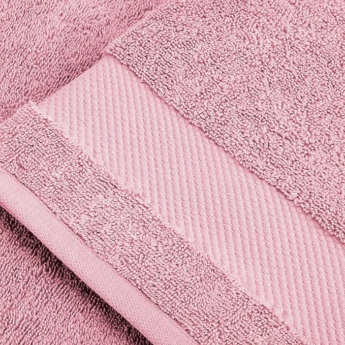 BIOWEAVES 100% Organic Cotton Bath Sheet Set of 2 | Soft Oversized Bath Towels | 700 GSM Premium Bath Towel Sheet Set GOTS Certified - Dusty Pink