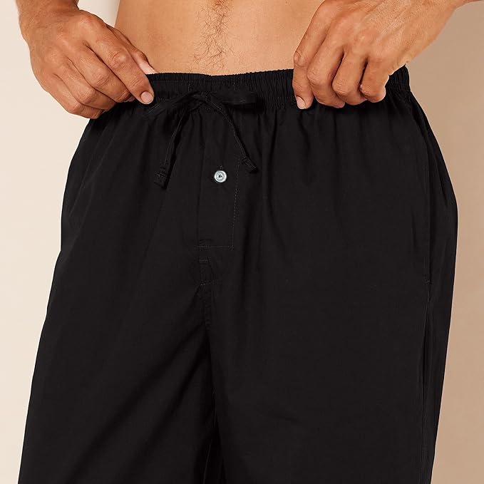 Amazon Essentials Mens Straight-Fit Woven Pajama Pant with Pockets