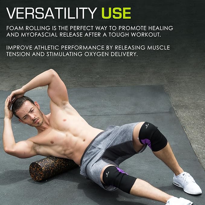 ProsourceFit High Density Foam Rollers 12 - inches Long, Firm Full Body Athletic Massage Tool for Back Stretching, Yoga, Pilates, Post Workout Muscle Recuperation