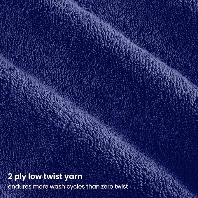 BIOWEAVES 100% Organic Cotton Bath Sheet Set of 2 | Soft Oversized Bath Towels | 700 GSM Premium Bath Towel Sheet Set GOTS Certified - Navy Blue