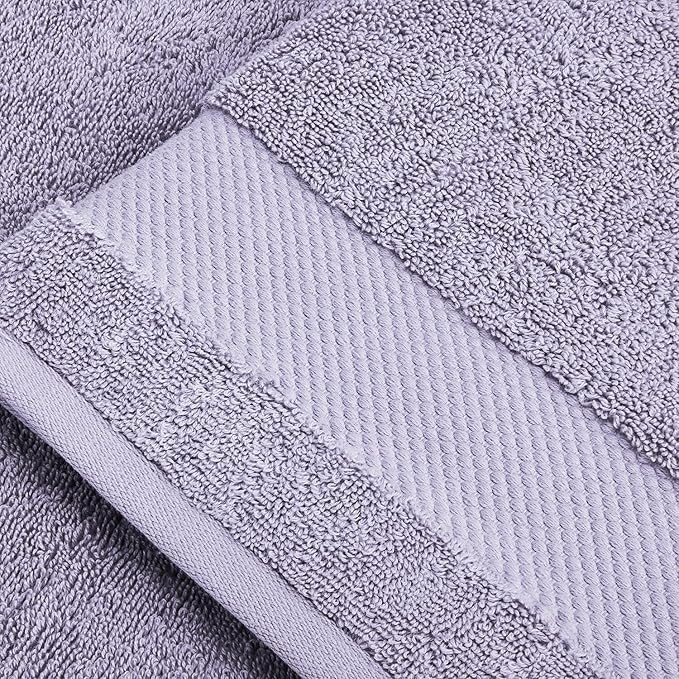 BIOWEAVES 100% Organic Cotton 700 GSM Plush Luxury Bath Towels for Bathroom 30" x 58" GOTS Certified - Lavender, Pack of 2