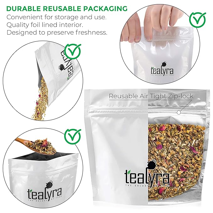 Tealyra - Bedtime - Chamomile - Spearmint - Hemp Leaves - Unique Relaxing Herbal Loose Leaf Tea - Sleep and Calm Tea - All Natural - 224g (8-ounce)