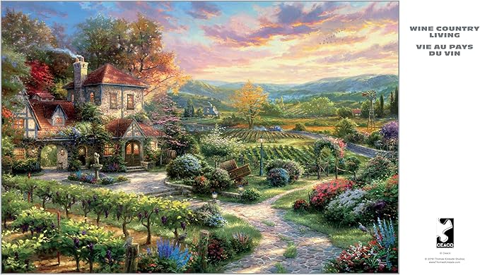 Ceaco - Silver Select - Thomas Kinkade - Wine Country Living - 2000 Piece Jigsaw Puzzle for Adults - Challenging Puzzle Perfect for Game Nights - Finished Size is 38.50 x 26.50