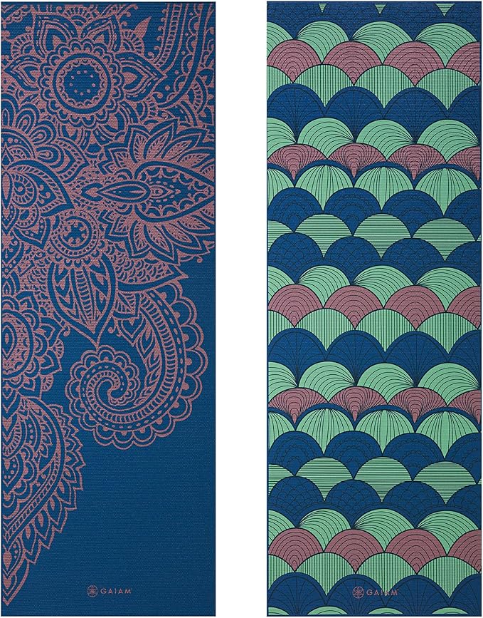 Gaiam Yoga Mat - Premium 6mm Print Reversible Extra Thick Non Slip Exercise & Fitness Mat for All Types of Yoga, Pilates & Floor Workouts (68" x 24" x 6mm Thick)