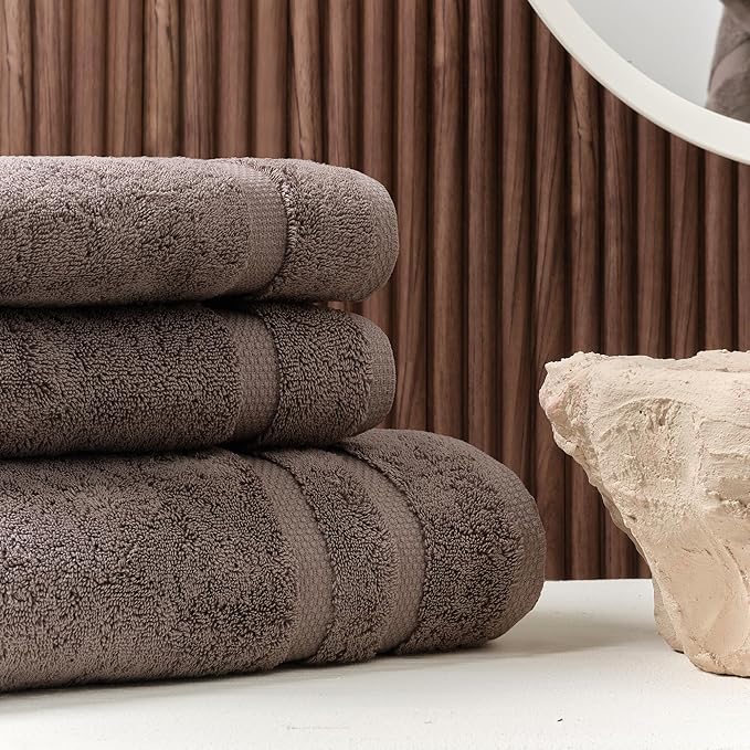 SOFE H&L | Olea Luxury Cotton Turkish Bath Towels Set of 4 Dark Gray | Premium, Soft, Durable, Absorbent | Hotel Quality Plush Towels and Thick Towel Sets