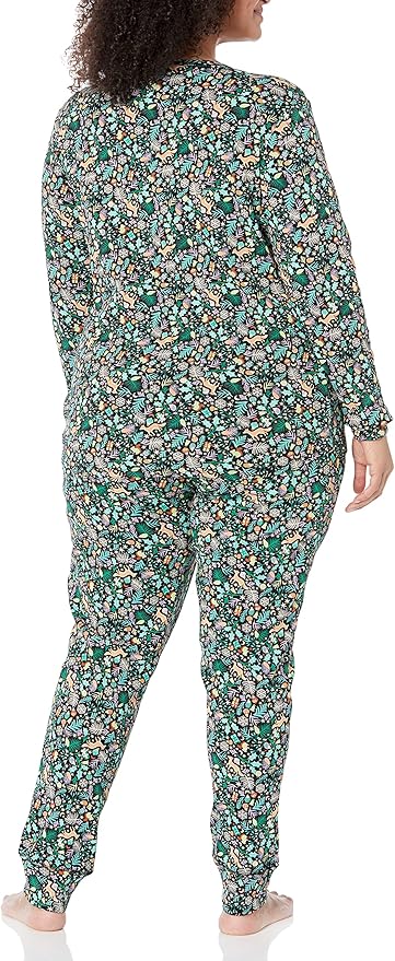 Amazon Essentials Womens Snug-Fit Cotton Sleepwear Pajama Set (Available in Plus Size)