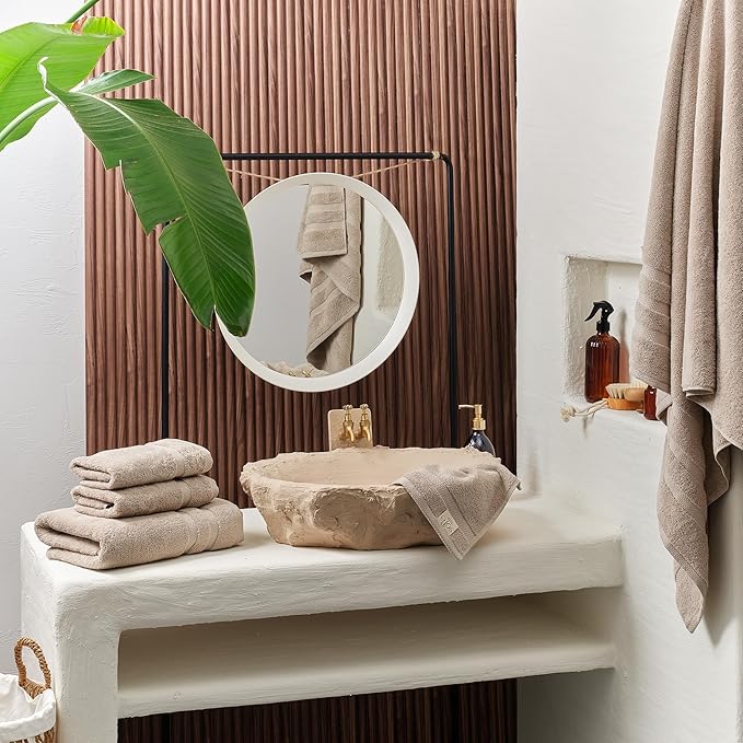 SOFE H&L | Olea Luxury Turkish Cotton Bath Towel Set of 1 : 1 Jumbo Bath Towel - Sand | Premium, Soft, Durable, Absorbent | XL Bath Towels Oversized