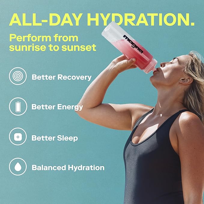 MAGNA Electrolyte Powder Drink Mix for Hydration, Energy & Focus Support with Magnesium L Threonate, Sodium, Potassium, Vitamin D, B6 & B12, Sugar Free, Tea Lemonade Flavor, 14 Servings