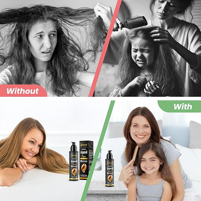 ๐๐๐๐ฉ๐๐ Moroccan Argan Oil 100% Pure USDA Organic Hair Treatment, Cold Pressed For Dry, Damaged, Curly & Frizzy Hair, Skin, Face, Body & Beard Natural Anti Aging for Women & Men, Large 3.38 oz