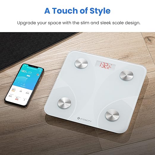 Etekcity Scale for Body Weight, Smart Digital Bathroom Weighing Scales with Body Fat and Water Weight for People, Bluetooth BMI Electronic Body Analyzer Machine, 400lb