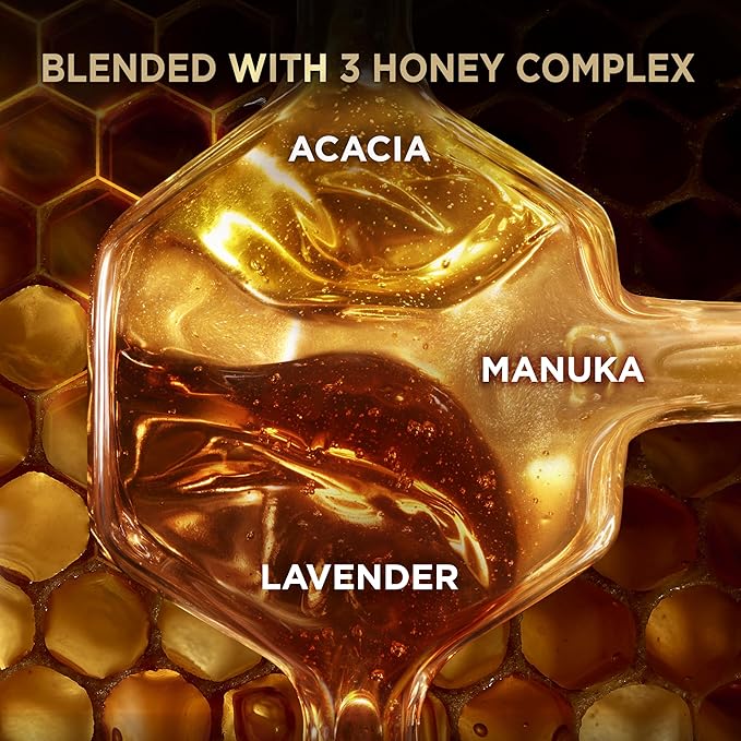 Garnier Whole Blends Honey Treasures Repairing Shampoo & Conditioner 22 Fl Oz each + Hair Serum (5.1 Fl Oz) for Dry, Damaged Hair (Bundle of 4 Items)