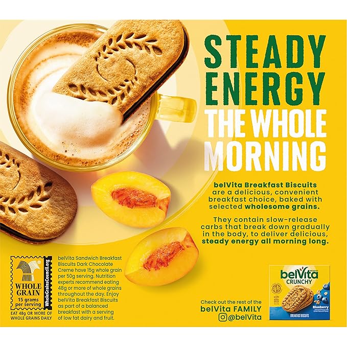 belVita Breakfast Bar Biscuit Sandwiches, Dark Chocolate Creme, 30 Total Packs, 6 Boxes (2 Biscuits Per Pack)