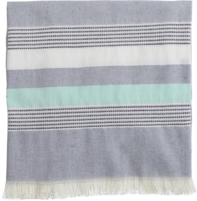 The Good Earth | 2 Pack Oversized Turkish Beach Towel Set Made of 100% Cotton | Luxury Turkish Beach Towels 35" x 78" | Turkish Beach Towels Oversized | Designed in USA | Safaga - Blue