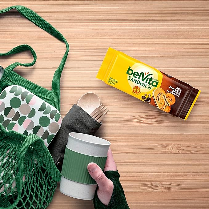 belVita Breakfast Bar Biscuit Sandwiches, Dark Chocolate Creme, 30 Total Packs, 6 Boxes (2 Biscuits Per Pack)