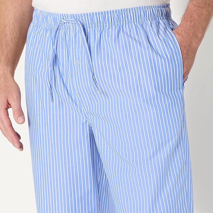 Amazon Essentials Mens Straight-Fit Woven Pajama Pant with Pockets