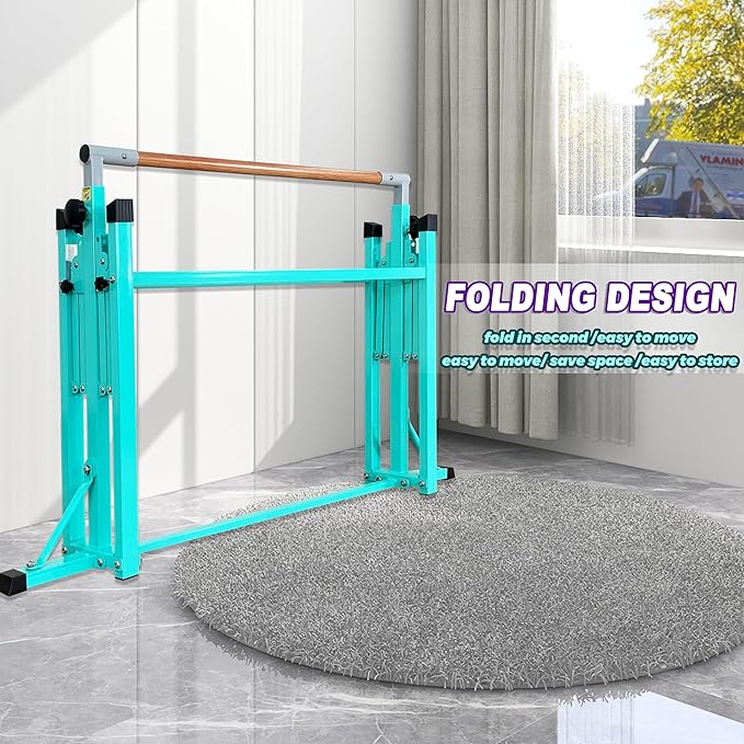 Gymnastic Bar for Kid and Teenage Ages 3-25, 5 FT / 6 FT Base Length, 5 FT / 6 FT Height, Gymnastic Kip Bar Horizontal Bar for Gymnast, Gymnastic Training Equipment for Home and Club Use