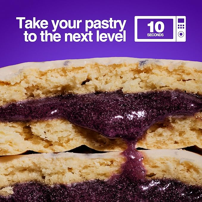 Legendary Foods 22g Protein Pastry+ Blueberry, Low Carb Meal Replacement Bar - Low Glycemic, Gluten Free Protien Snacks - Healthy Keto Snack Box 8 Zero Sugar Energy Bars - Bariatric Diabetic Friendly