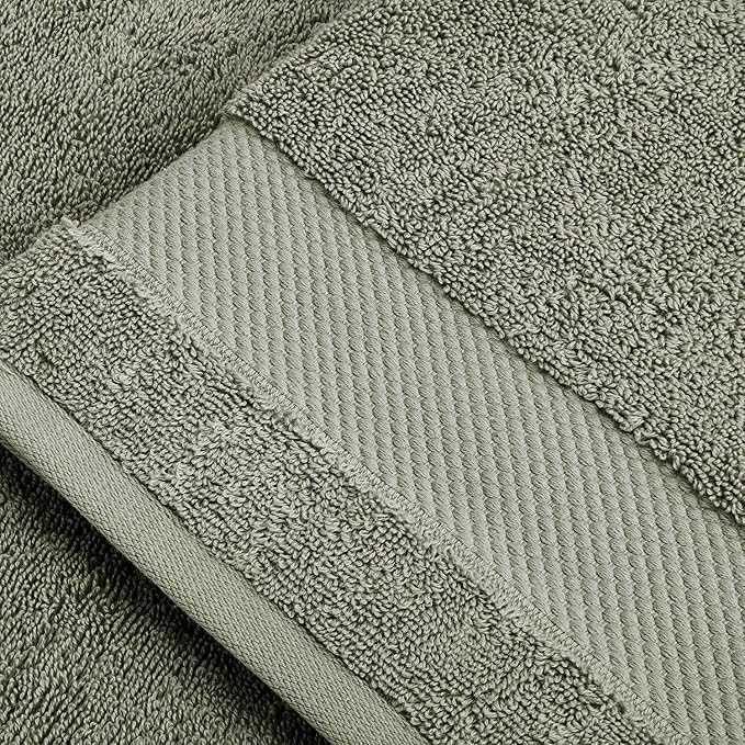 BIOWEAVES 100% Organic Cotton Bath Sheet Set of 2 | Soft Oversized Bath Towels | 700 GSM Premium Bath Towel Sheet Set GOTS Certified - Sage