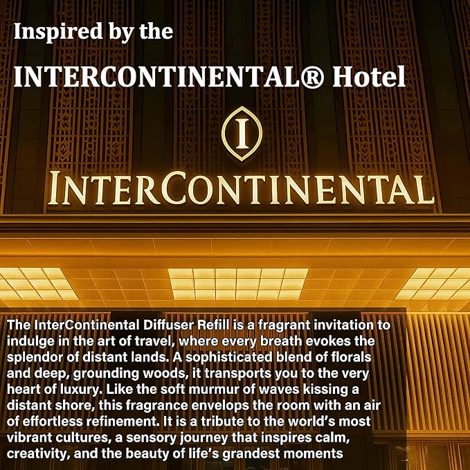 Hotel Collection Diffuser Oil, InterContinental Inspired Essential Oils for Waterless, Cold Air, Ultrasonic & Reed Diffusers, HVAC, Long-Lasting 5-Star Hotel Fragrance for Home, Office, Spa, 3.38fl oz