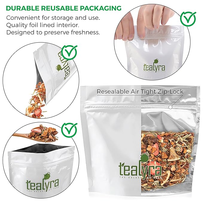 Tealyra - Lovely Lemongrass - Strawberry - Orange - Fruity Herbal Loose Leaf Tea - Hot and Iced Drink - Vitamins and Antioxidants Rich - Caffeine Free - All Natural - 112g (4-ounce)