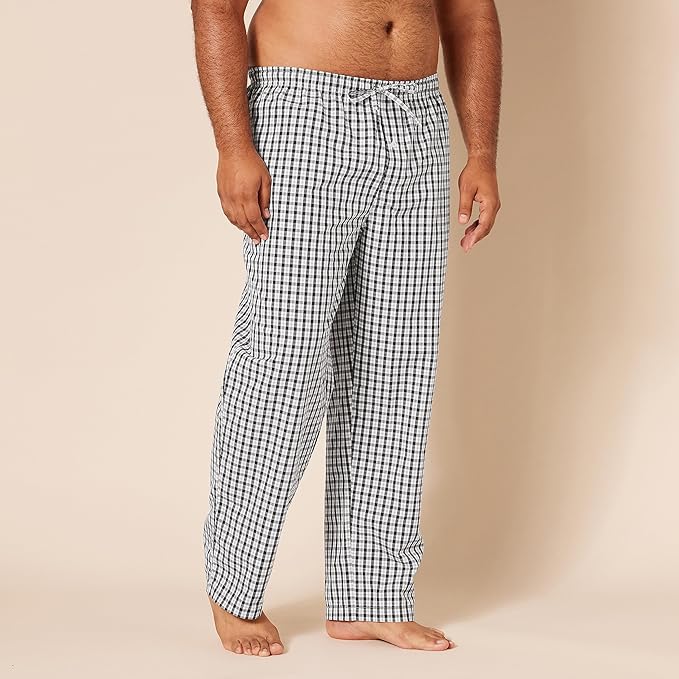 Amazon Essentials Mens Straight-Fit Woven Pajama Pant with Pockets