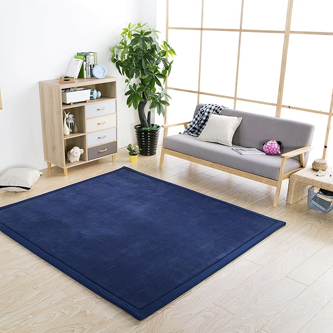 V-mix Baby Play Mat, Handmade Weaving Plush Foam Play Crawling Rugs for Baby, Toddler, Children, Yoga Mat, Exercise Mat Cushy-Soft & Thick Hypoallergenic, Non-Toxic, Reversible