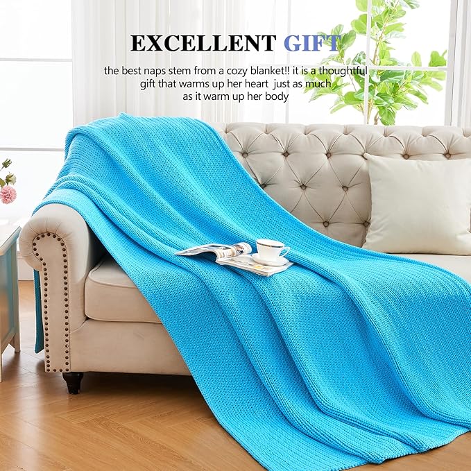 L'AGRATY Knitted Weighted Blanket - 48"x72" 20lbs Cooling Chunky Knit Heavy Blanket for Adults Braided Crochet Throw Thick Cable Yarn Knit Decorative No Beads Evenly Weighted Machine Washable