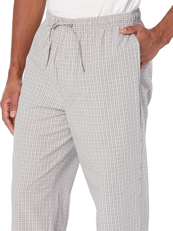 Amazon Essentials Mens Straight-Fit Woven Pajama Pant with Pockets