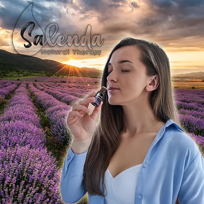 Lavender Essential Oil by Salenda - 100% Pure, for Diffuser, Massage, Skin & Hair Care - 0.34 Fl Oz (10 ml)
