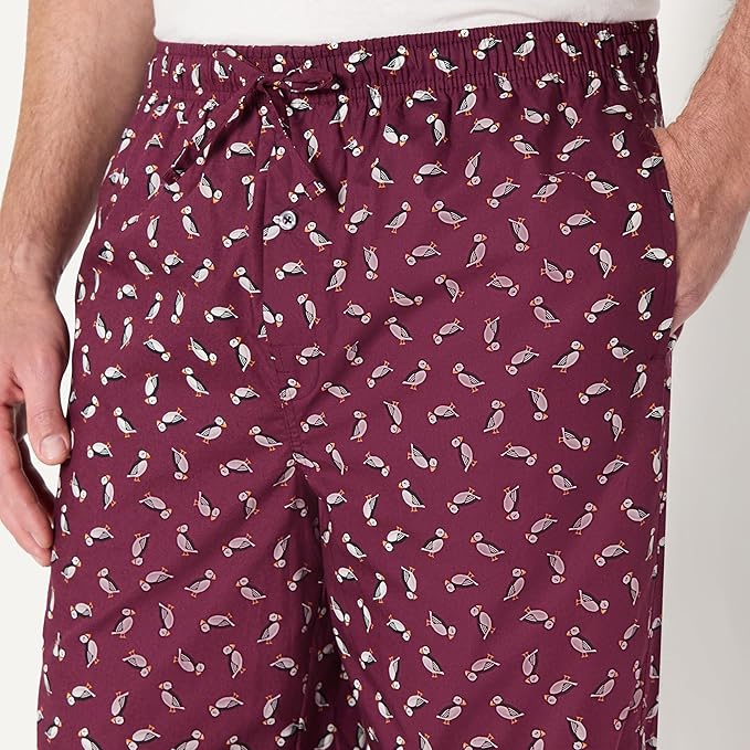 Amazon Essentials Mens Straight-Fit Woven Pajama Pant with Pockets