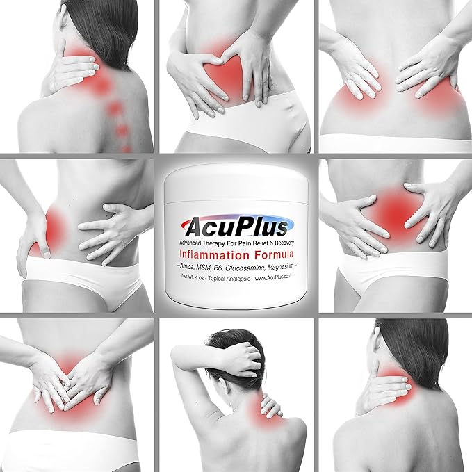 AcuPlus - Advanced Pain Relief Topical Anti Inflammatory Cream to Soothe Muscle & Joint Pain - Arthritis, Bursitis, & Tendonitis - Fast-Acting Formula with Natural Ingredients - 2 oz.
