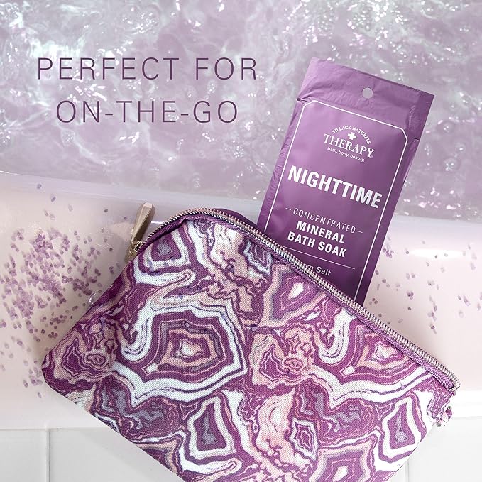 Village Naturals Therapy Nighttime Concentrated Mineral Bath Soak, Lavender Chamomile Scent, 2 oz, Pack of 12