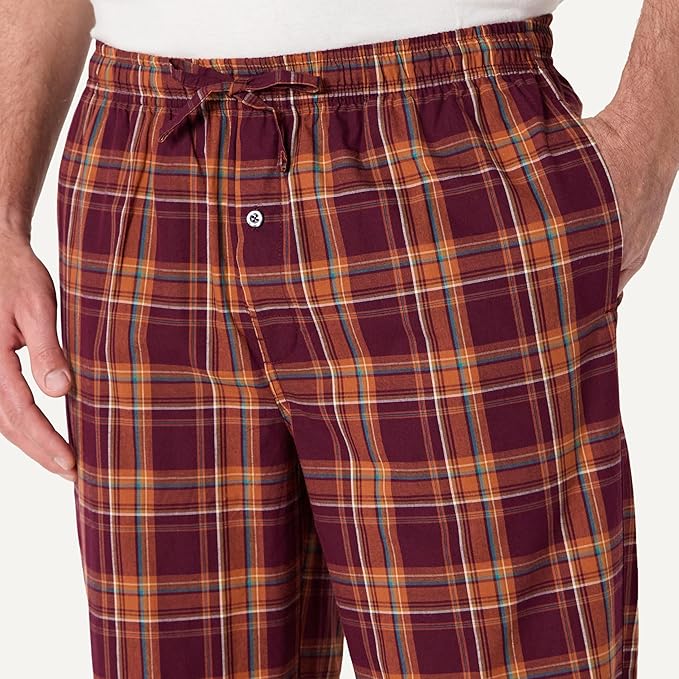 Amazon Essentials Mens Straight-Fit Woven Pajama Pant with Pockets