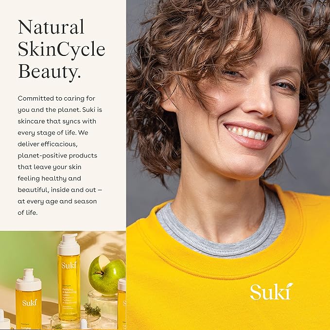Suki Skincare Purifying and Balancing Day Lotion with Salicylic Acid – Hydrating, Anti Aging Face Moisturizer for women with Active Lifestyles – Calming Face lotion for Oily or Acne Prone Skin 1.7oz.