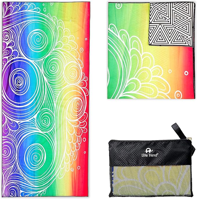 Elite Trend Microfiber Beach Towel - Extra Large 78x35 Inch Sand Free Quick Dry for Travel, Swimming, Pool, Yoga, Hiking, Camping โ Lightweight Fast Drying Microfiber Towel Compact for Adults