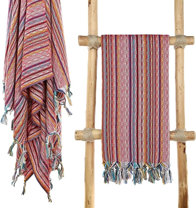 Cacala Pestemal Turkish Beach Towel Highly Absorbent Quick and Easy Dry Soft and Comfortable for Bath, Spa, Pool, Gym and Yoga 100% Cotton 37 x 70