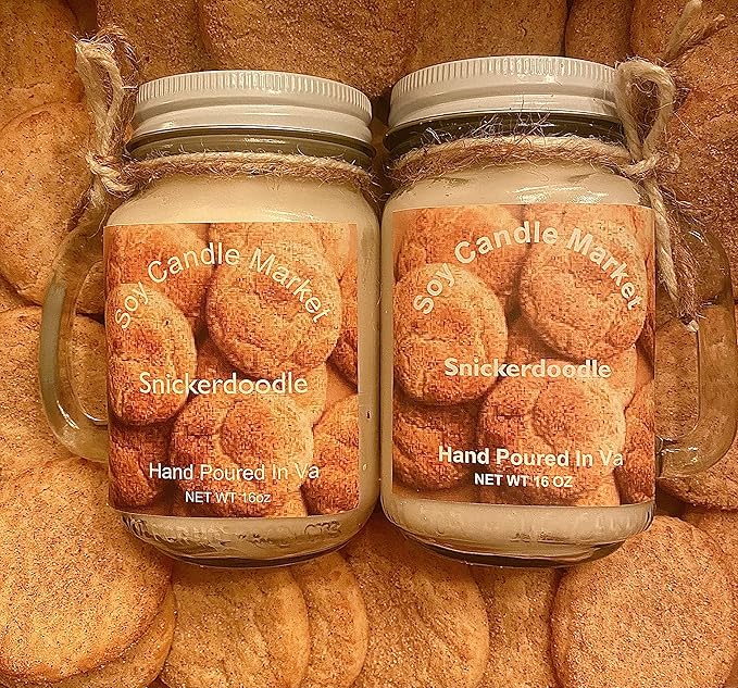 Soy Scented Candles | Handmade & Highly Aromatic Candles Burns Upto 85 Hours in Glass Jar - Perfect for Home Decor, Wedding, Birthday, Dinner (Snickerdoodle, 16 oz)