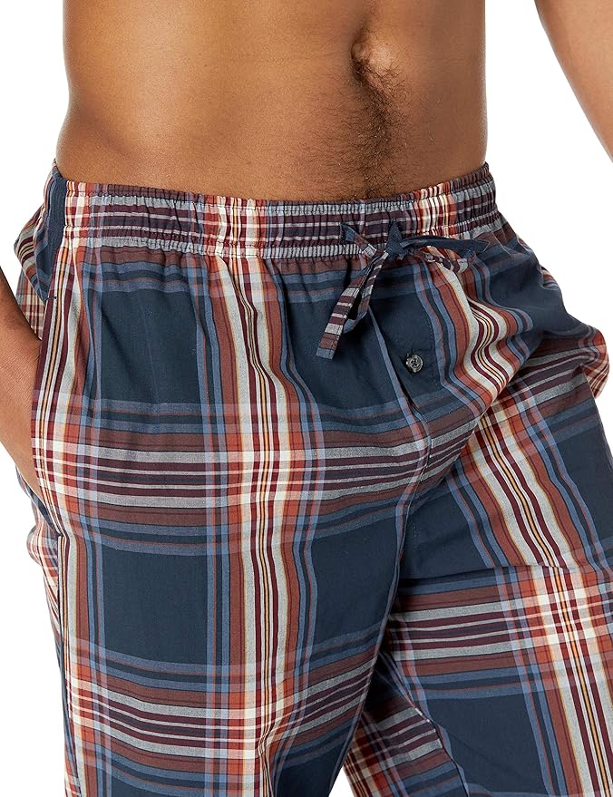 Amazon Essentials Mens Straight-Fit Woven Pajama Pant with Pockets