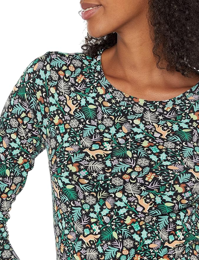 Amazon Essentials Womens Snug-Fit Cotton Sleepwear Pajama Set (Available in Plus Size)