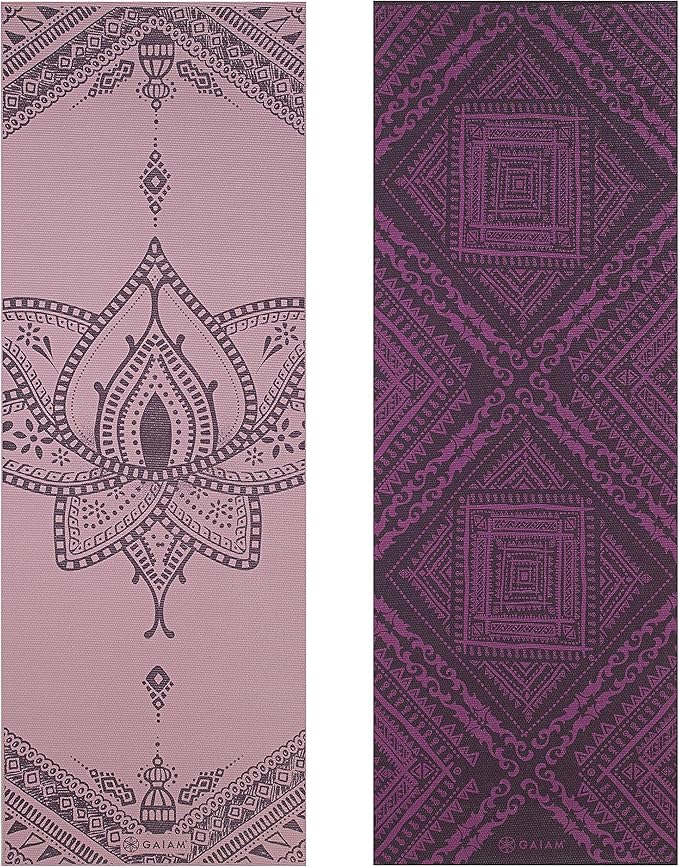 Gaiam Yoga Mat - Premium 6mm Print Reversible Extra Thick Non Slip Exercise & Fitness Mat for All Types of Yoga, Pilates & Floor Workouts (68" x 24" x 6mm Thick)